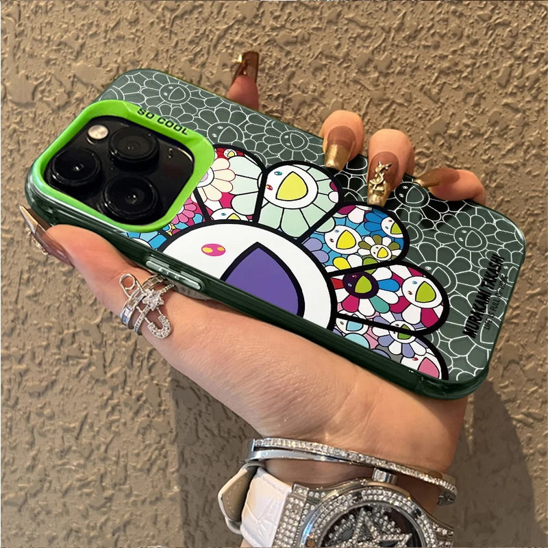 Smiling Sunflower Series Hard Phone Case for iPhones