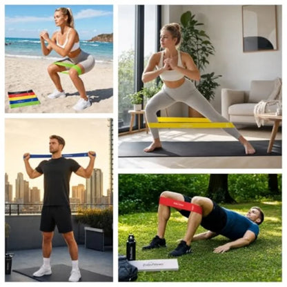 5-Pack Workout Resistance Bands: Elastic for Strength, Stretching, Pilates and Yoga.