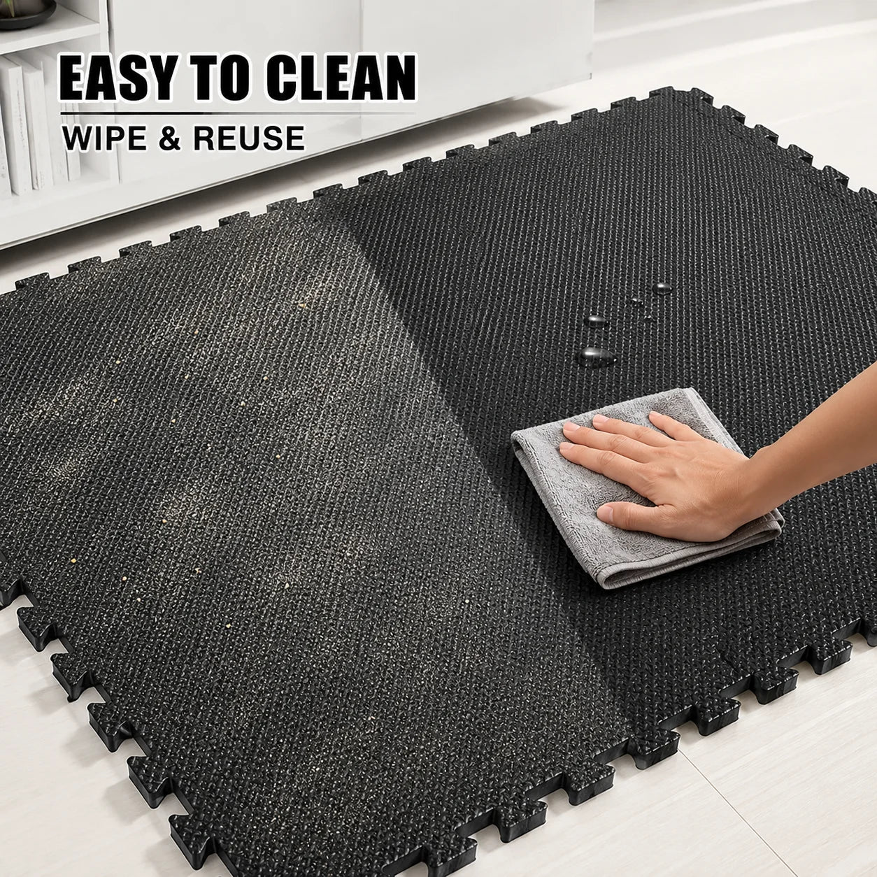 10-Piece High-Density, Bubble-Attached Workout Mat Set