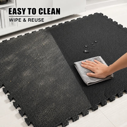 10-Piece High-Density, Bubble-Attached Workout Mat Set