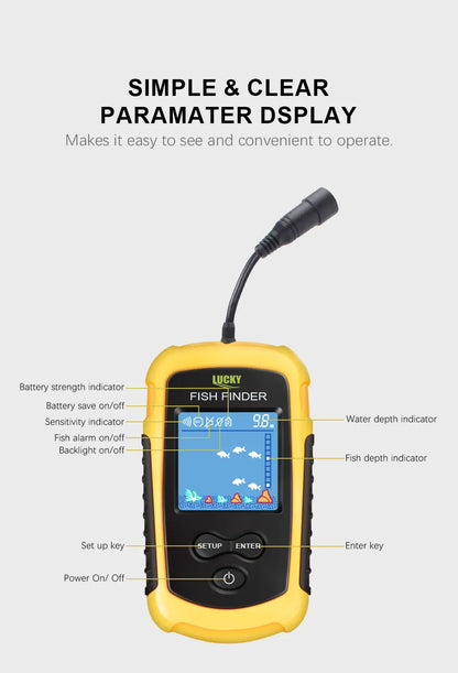 FFC1108-1 Alarm 100M Portable Sonar Fish Finders