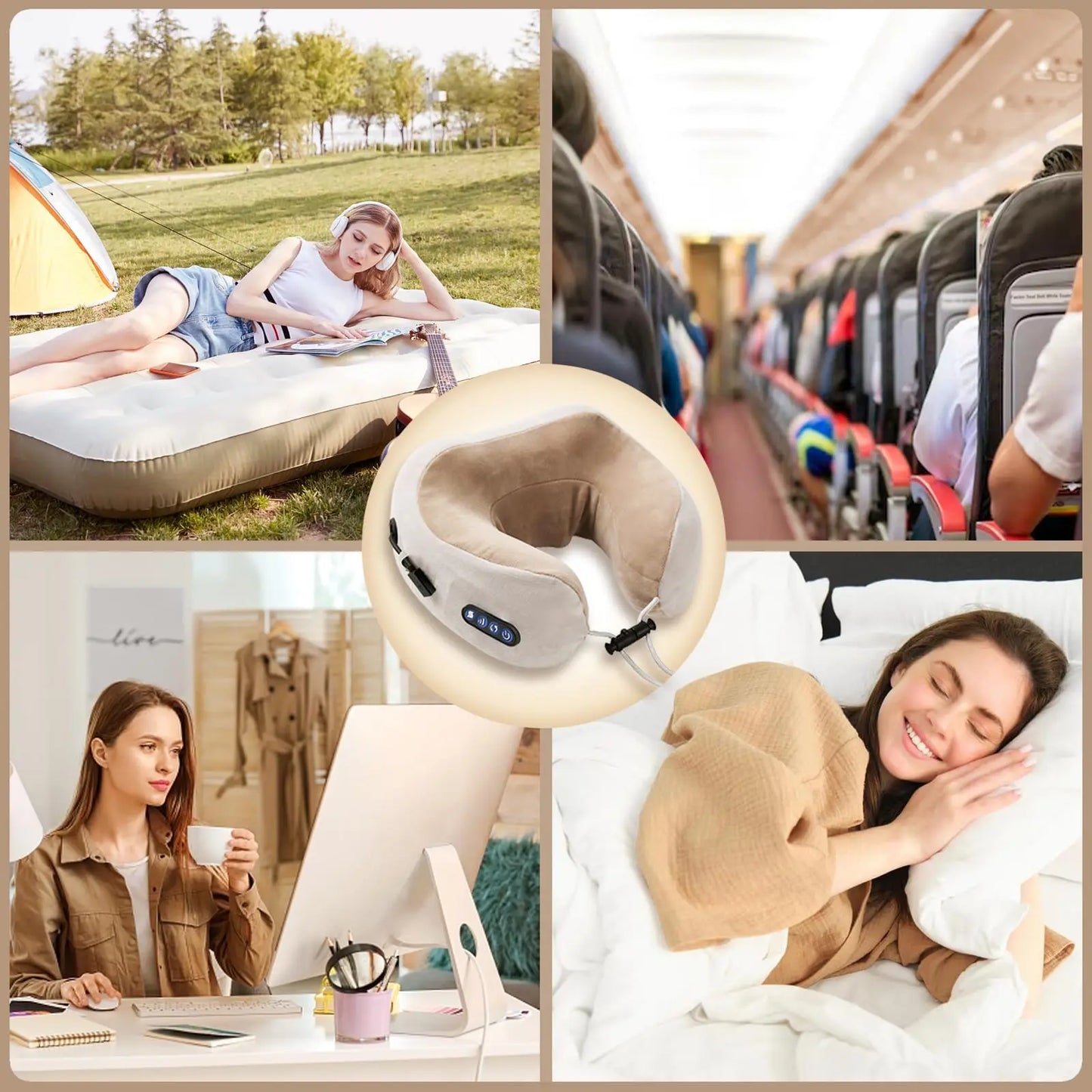 Multifunctional Portable Electric Neck Massager U-Shaped Pillow for Shoulder Cervical Relaxing