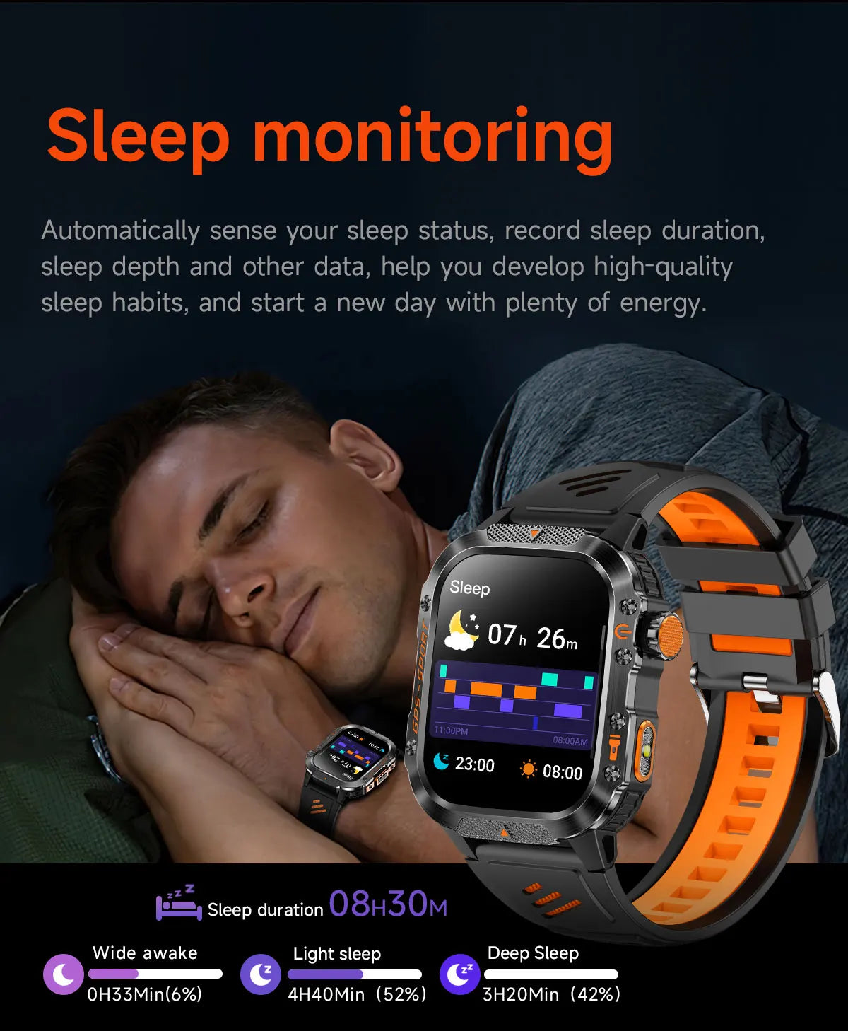 GPS T-Rex 3 Swim Sports Smart Watch 10ATM Waterproof Bracelet Flashlight Compass Bluetooth call Men Fitness Military Smartwatch