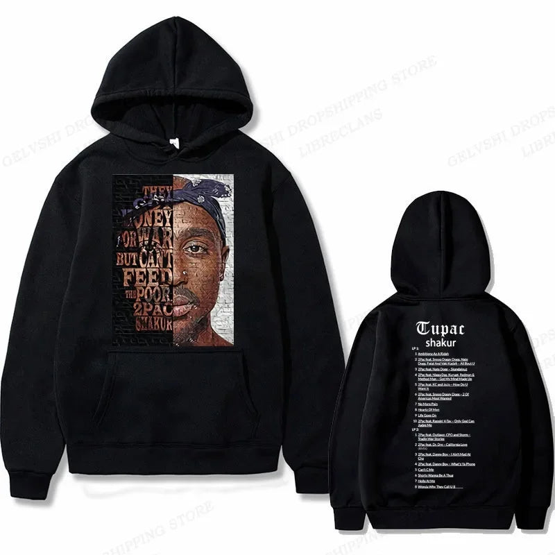 Tupac 2pac Graphic Hoodie Men Clothing Fashion Sweatshirt
