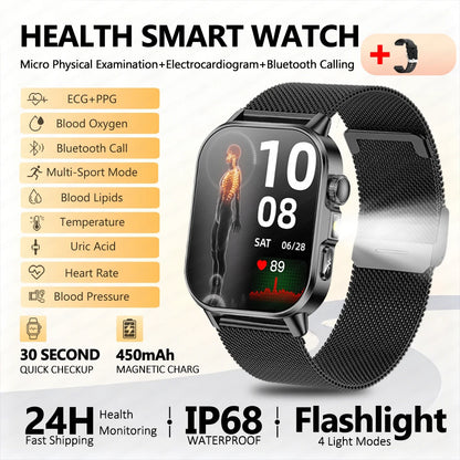 2026 New Nursing Grade Health Analysis SmartWatch ECG+PPG