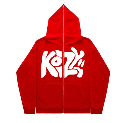 unisex fashionable full zip hoodie, casual zipper hoodie