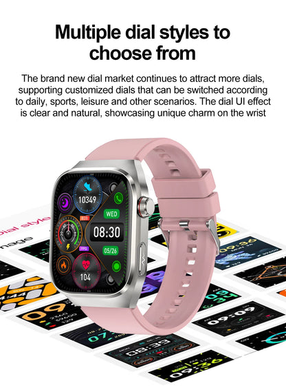 2026 New Nursing Grade Uric Acid Blood Lipids Smart Watch Men ECG+PPG Blood Pressure Heart Rate Bluetooth Call Health Smartwatch