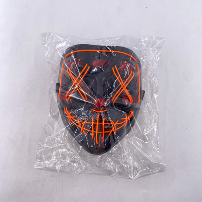 Wireless Neon LED Purge Mask Glow in The Dark Cosplay Horror Mask Halloween