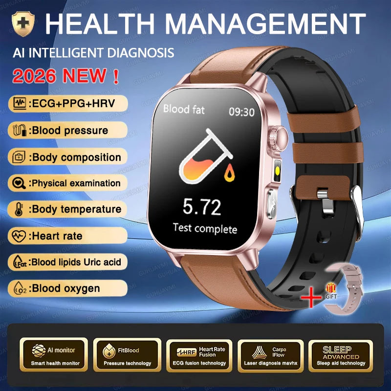New Men Accurate Health Diagnosis ECG Smart Watch