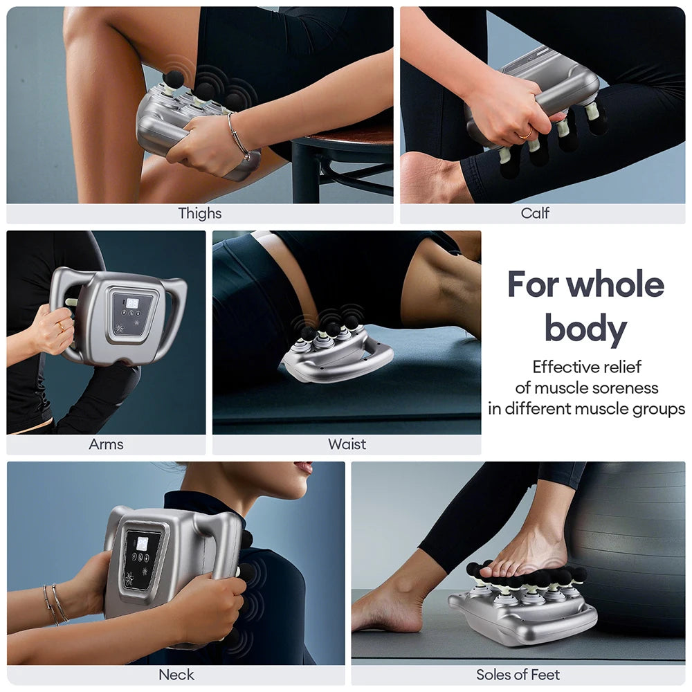 24-Heads Fascia Gun High-Frequency Vibration Body Massage Gun Back and Waist Massager
