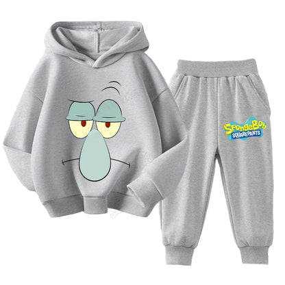 SpongeBobs Kids Sportswear Set Patrick Star Hoodies Sweatpants Girl Boy Hooded Sweatshirt