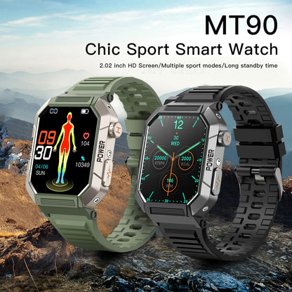 Military Smart Watch Men IP68Waterproof BT Call Fitness Tracker Heart Rate ECG Monitor