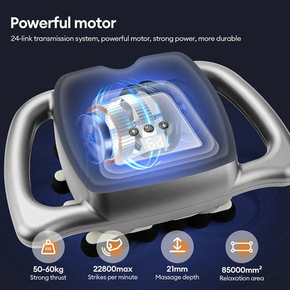 24-Heads Fascia Gun High-Frequency Vibration Body Massage Gun Back and Waist Massager