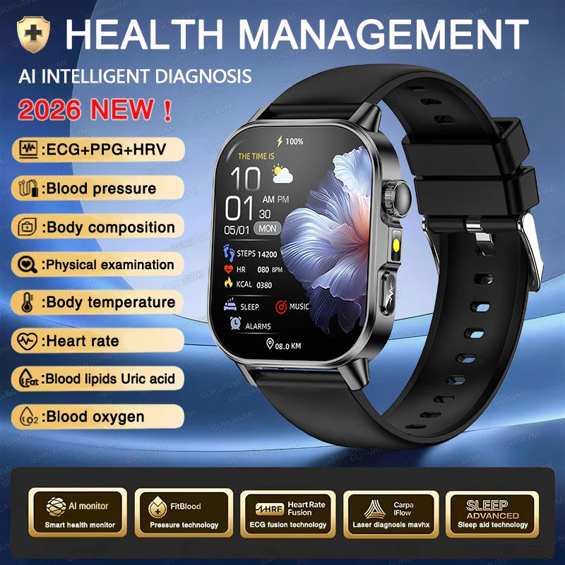 New Men Accurate Health Diagnosis ECG Smart Watch