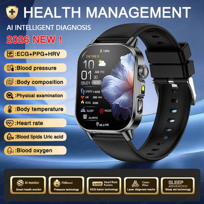 New Men Accurate Health Diagnosis ECG Smart Watch
