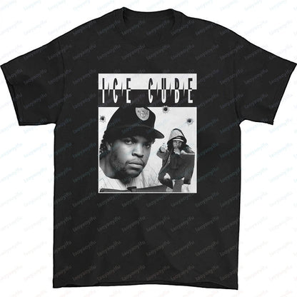 Men Clothing Ice Cube Rapper Hip Hop T-Shirt Vintage Rapper Graphic