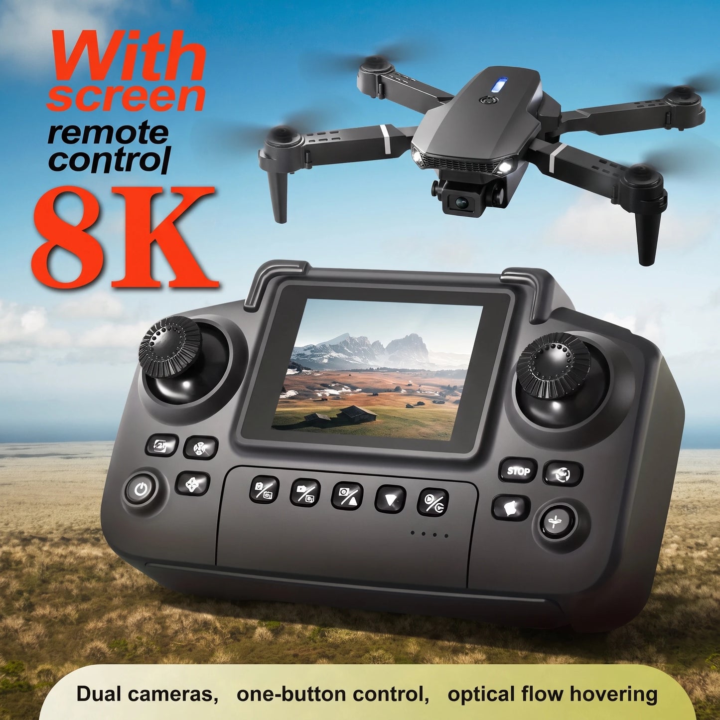 The 2026 Upgraded E88PRO MAX Foldable Drone Features Dual Cameras, Extra Batteries