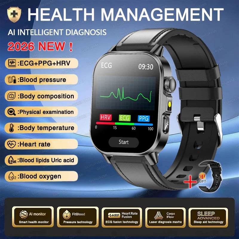 New Men Accurate Health Diagnosis ECG Smart Watch