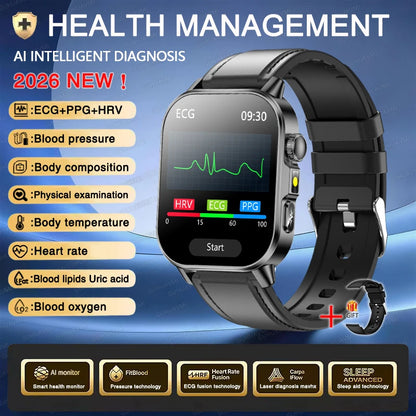New Men Accurate Health Diagnosis ECG Smart Watch