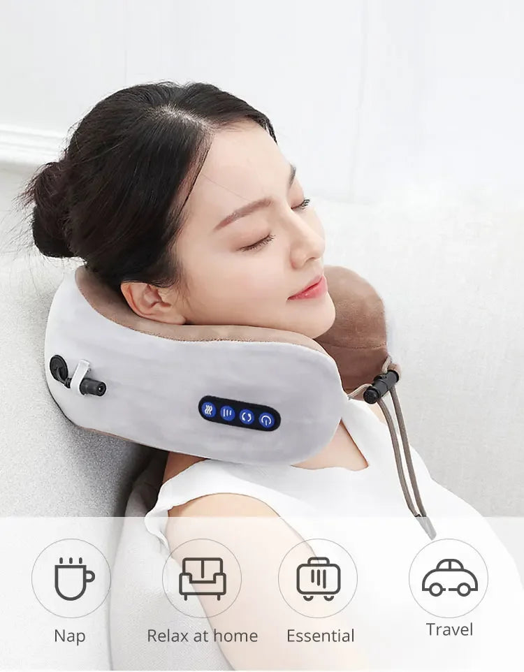Multifunctional Portable Electric Neck Massager U-Shaped Pillow for Shoulder Cervical Relaxing