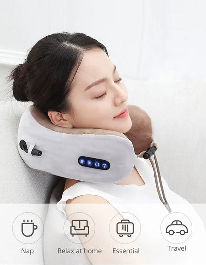 Multifunctional Portable Electric Neck Massager U-Shaped Pillow for Shoulder Cervical Relaxing