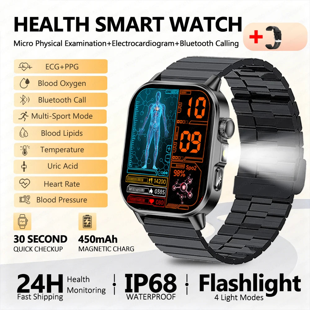2026 New Nursing Grade Health Analysis SmartWatch ECG+PPG