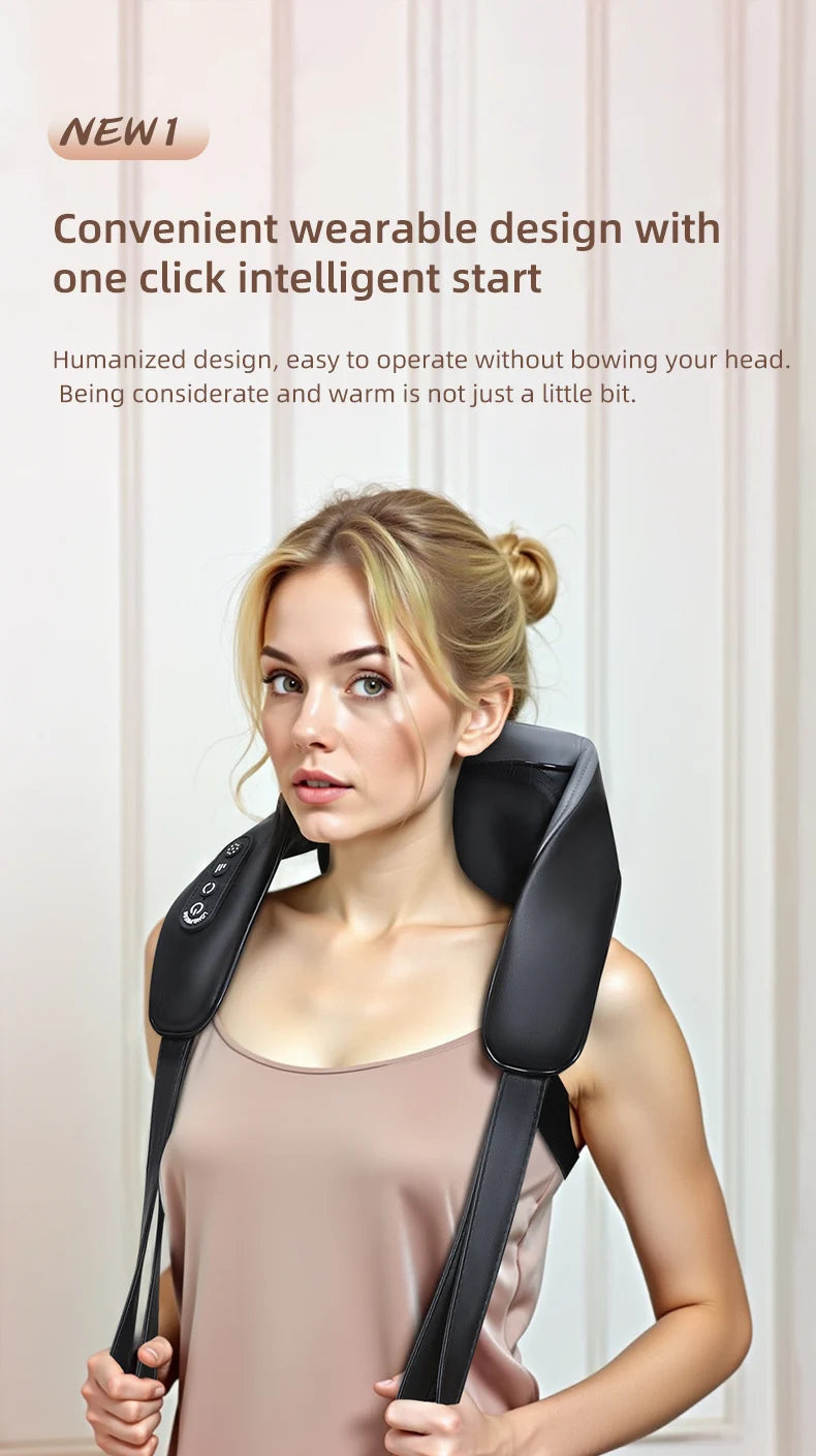 4D Shiatsu Neck and Shoulder Massager with Heat Electric Back Massagers