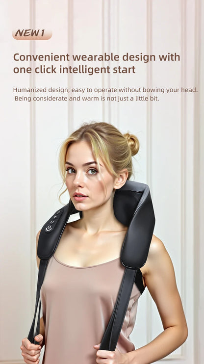 4D Shiatsu Neck and Shoulder Massager with Heat Electric Back Massagers
