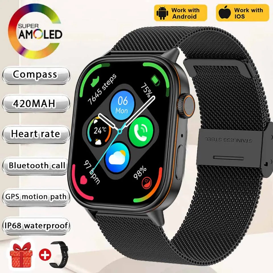 Newly Built-in GPS Sports Fitness Pilates Smart Watch Women Fashion Precise Positioning 5ATM Waterproof Bluetooth Call Bracelets
