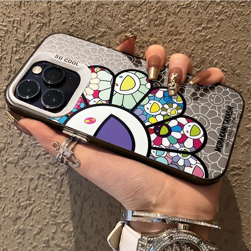 Smiling Sunflower Series Hard Phone Case for iPhones