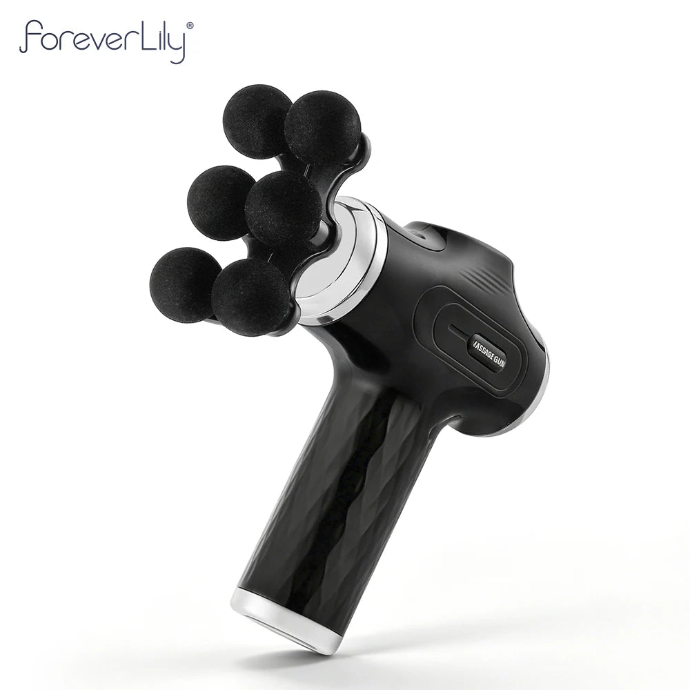 Mini Fascia Gun 38 Level High Frequency Vibration 6-Heads Body Massage Gun Muscle Relaxation Shoulde Waist Back Leg Arm Massager