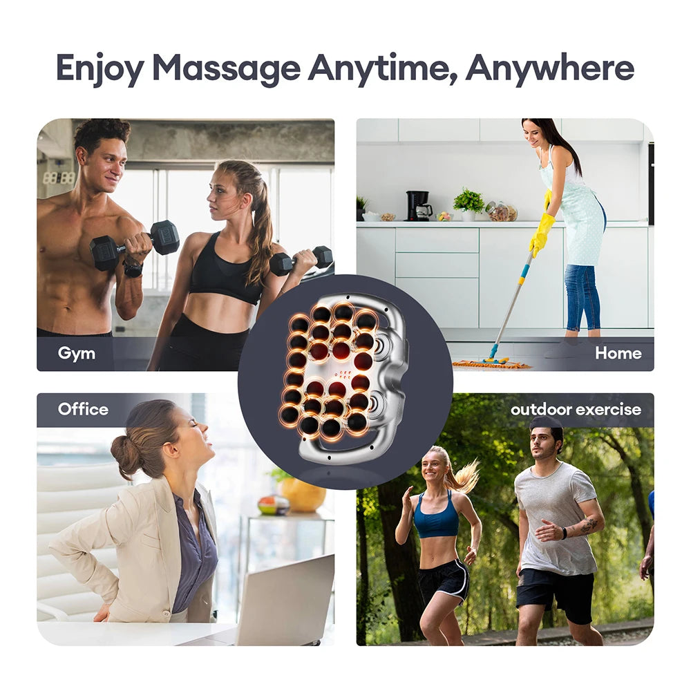24-Heads Fascia Gun High-Frequency Vibration Body Massage Gun Back and Waist Massager